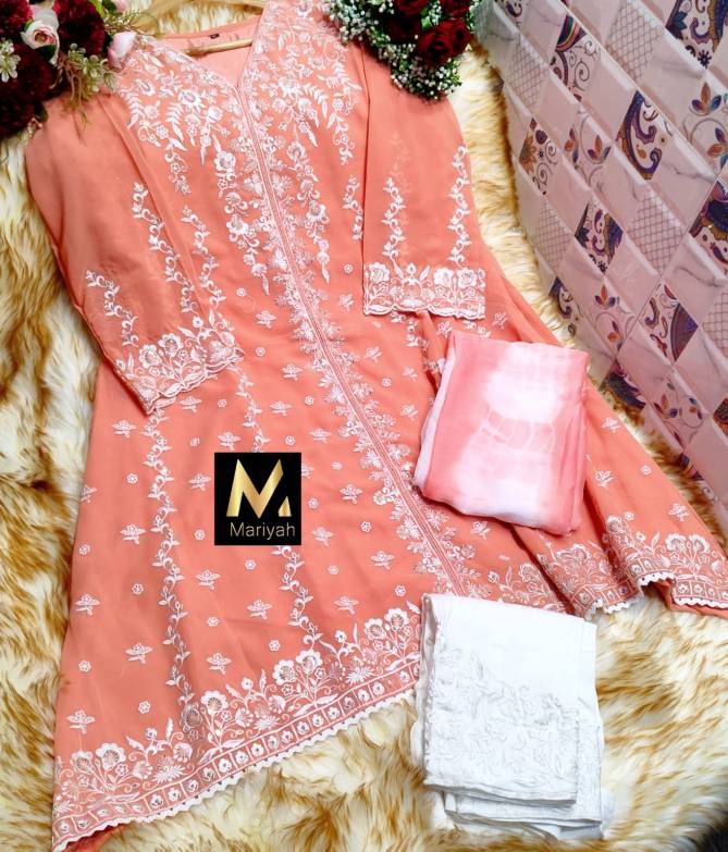Mariyah 111 And 112 Pure Georgette With Embroidery Wholesale Top With Bottom Collection